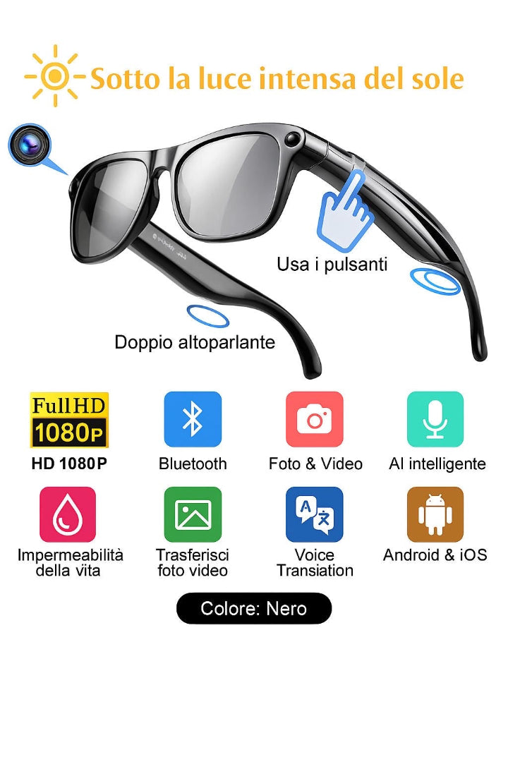 occhiali AI fotocamera fotocromatici- Bekhy™